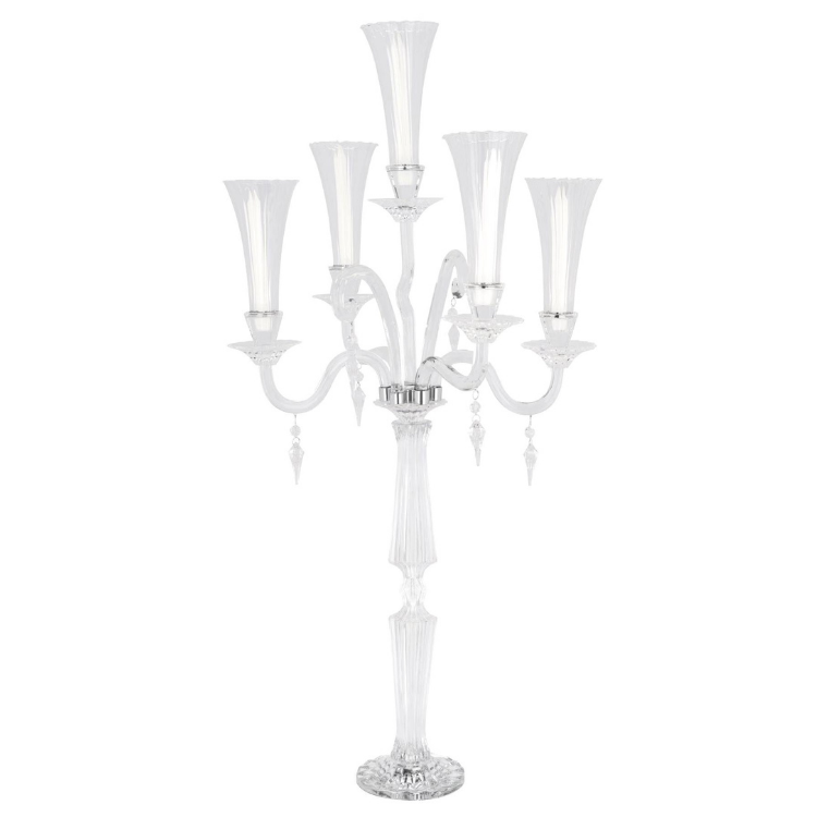 Prestige Crystal Glass Candelabra h. 96cm