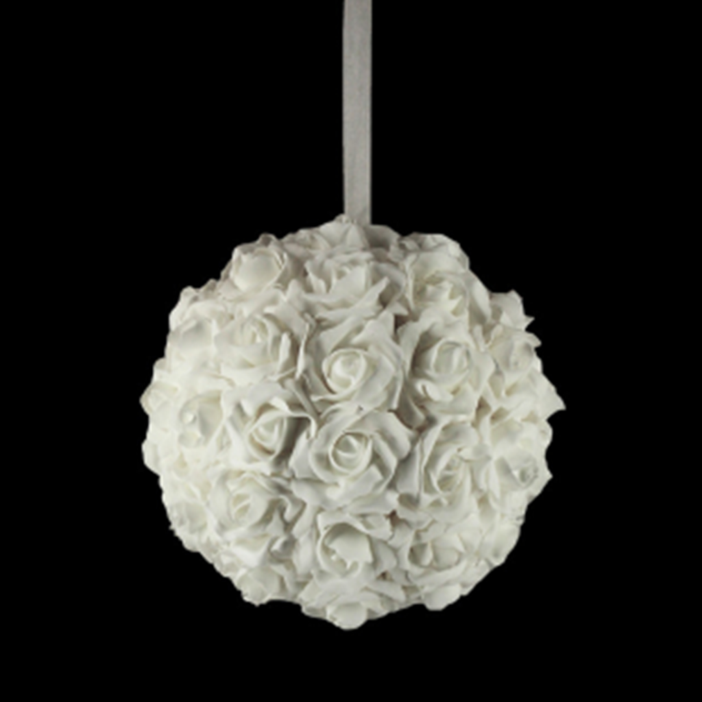 Foam Rose Ball White 30cm (3 stk lager)
